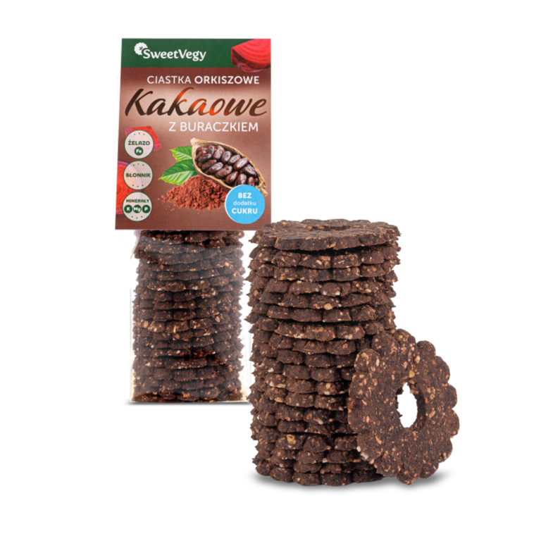 Ciastka orkiszowe KAKAOWE Z BURACZKIEM (1)