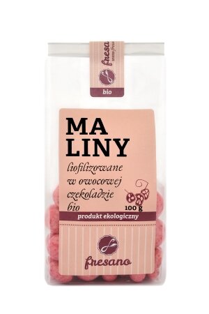 Maliny liofilizowane w owocowej czekoladzie 100 g (1)
