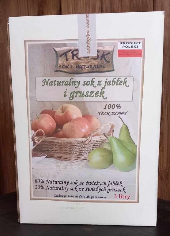 Sok tłoczony z jabłek i gruszek 240ml (740ml; 3l) (4)