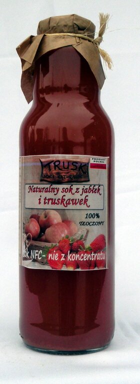 Sok tłoczony z jabłek i truskawek 240ml (740ml; 3l)