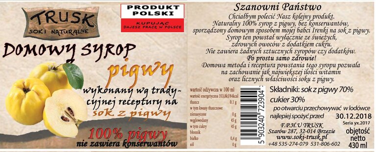 Domowy syrop z pigwy 230ml (2)